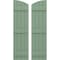 Ekena Millwork Americraft 4-Board (3 Batten) Wood Joined Board-n-Batten Shutters w/Ellipt Top, ARW401BE414X77TGH, PR ARW401BE414X77TGH - alternate 1